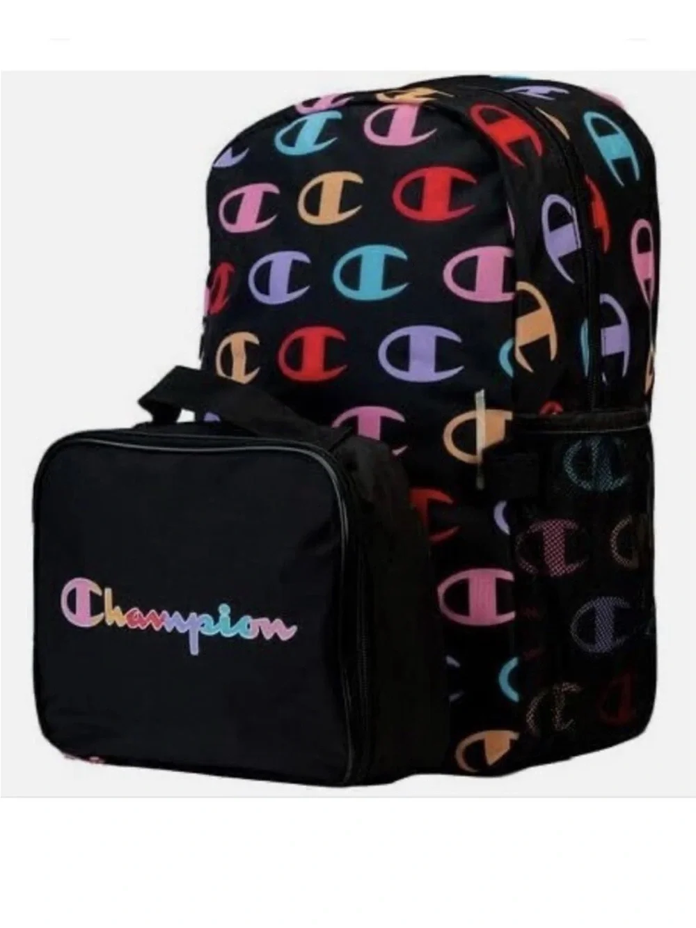Champion Unisex Munch Backpack Lunch Kit Combo – Black/Multi– One Size